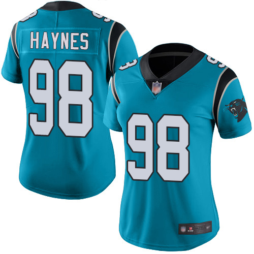 Carolina Panthers Limited Blue Women Marquis Haynes Jersey NFL Football 98 Rush Vapor Untouchable